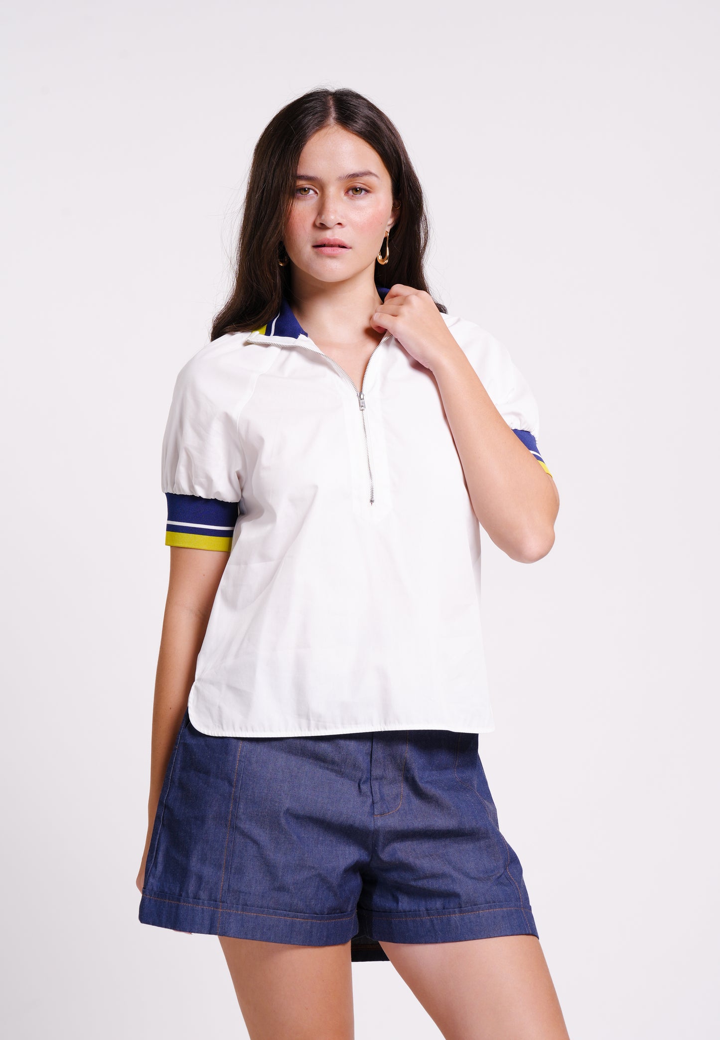 Brace Short Sleeve Top (White)