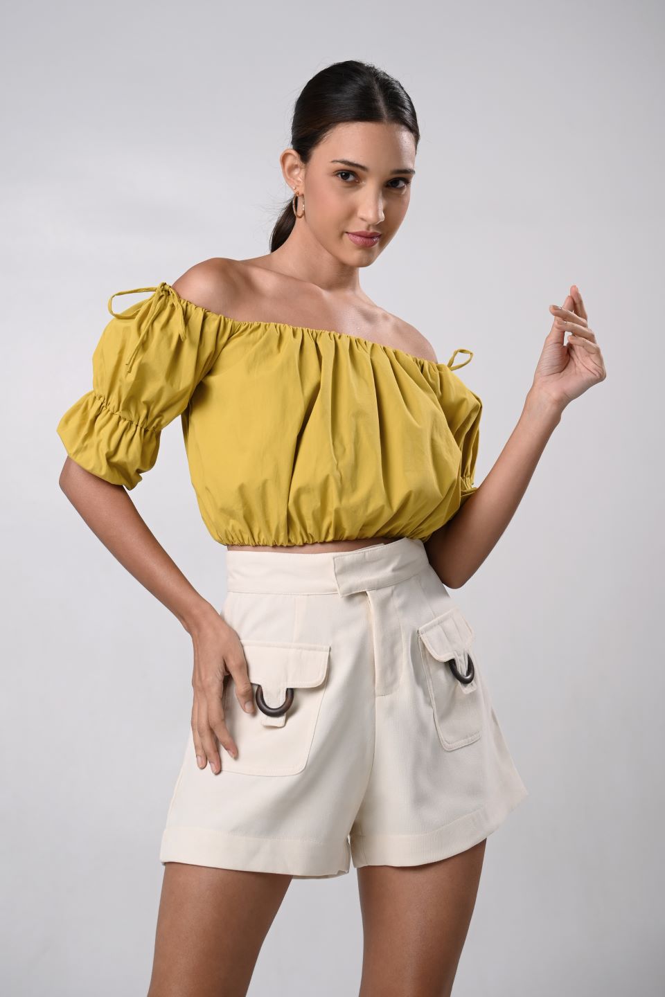 Mustard yellow off the shoulder top deals