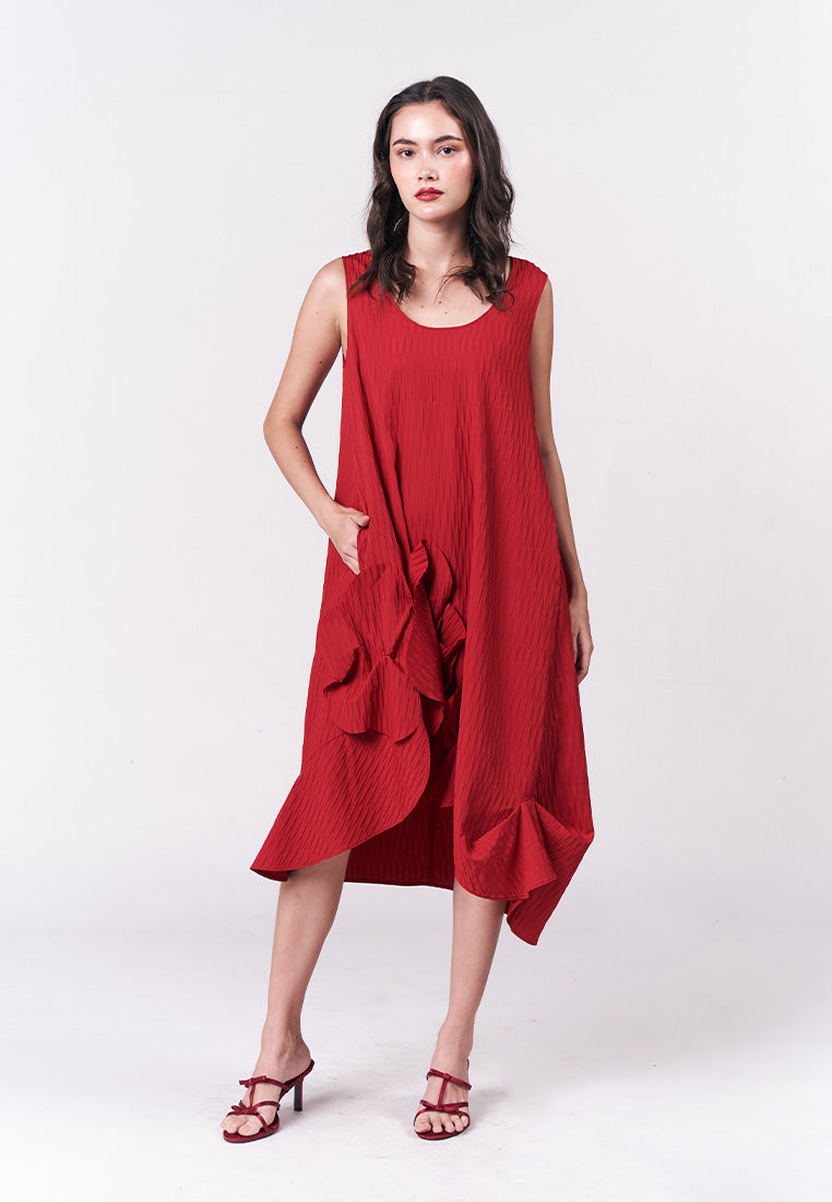 Holiday Dresses Syra Sleeveless Dress (Red) Holiday Dresses Syra Sleeveless Dress (Red)