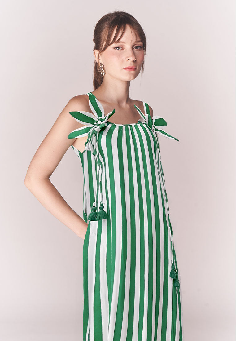 Solstice Bersch Sleeveless Dress (Green/White)