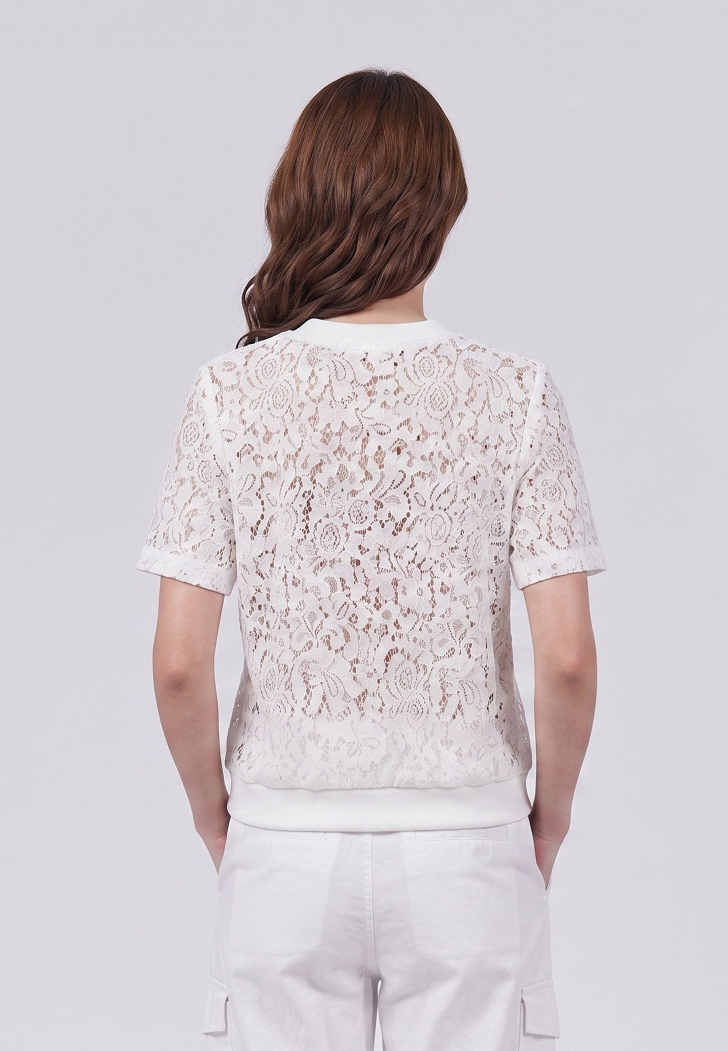 Ehlani Short Sleeve Top (Spot Print Offwhite)
