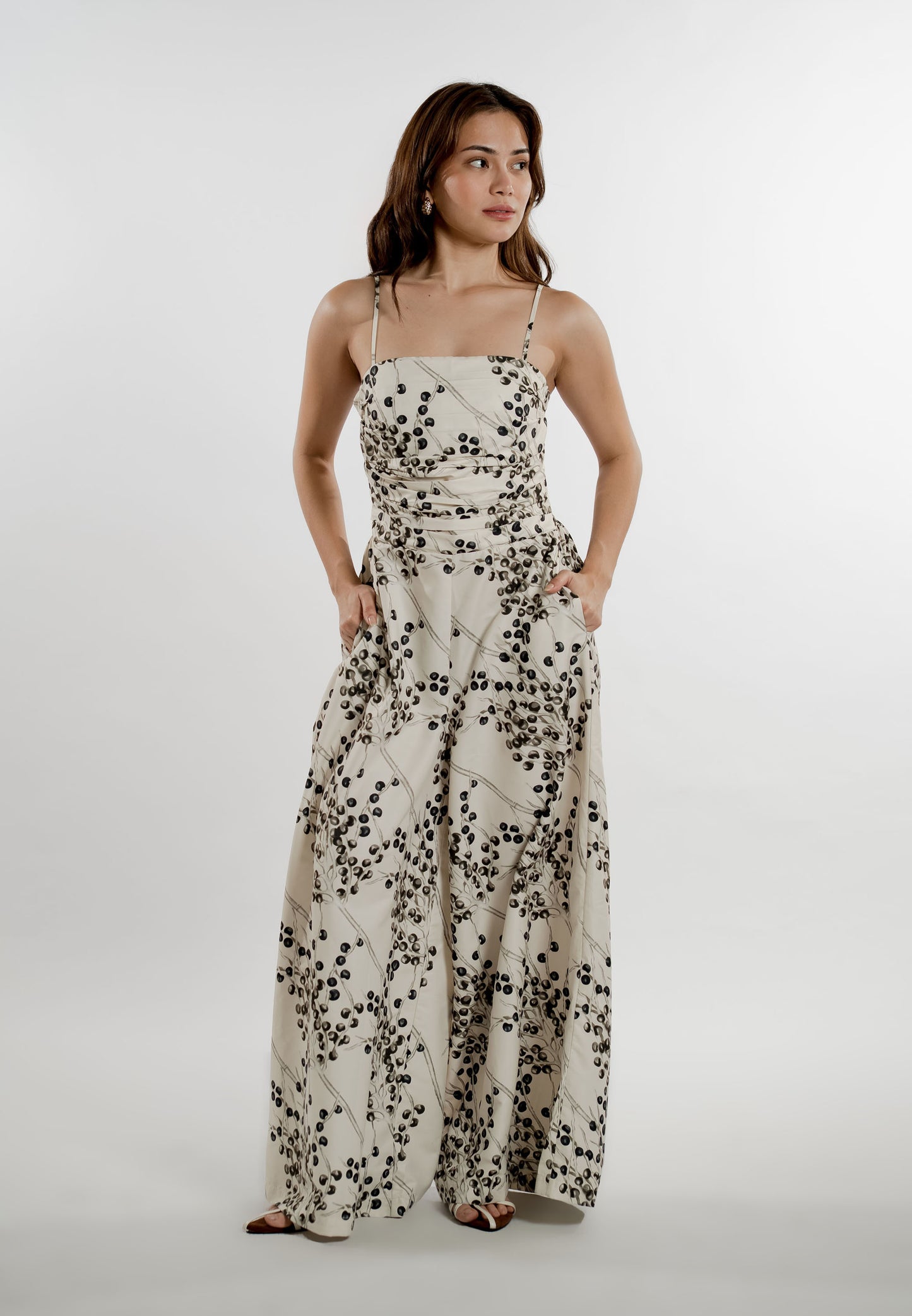 Everlea Sleeveless Pantsuit (Printed Cream)
