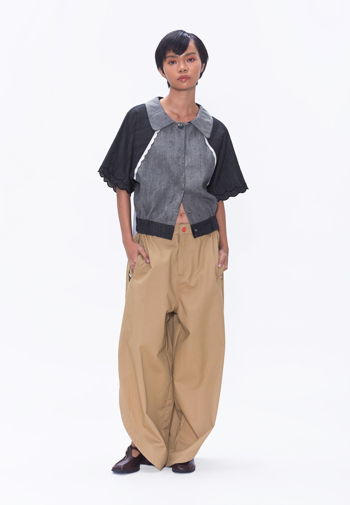 Plains & Prints x Randolf Fins Short Sleeve Top (Denim)