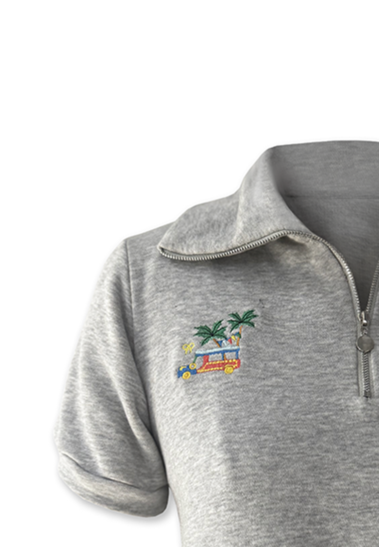 Plains & Prints × Pete Rich Short Sleeve Sportshirt Top (Heather Gray)