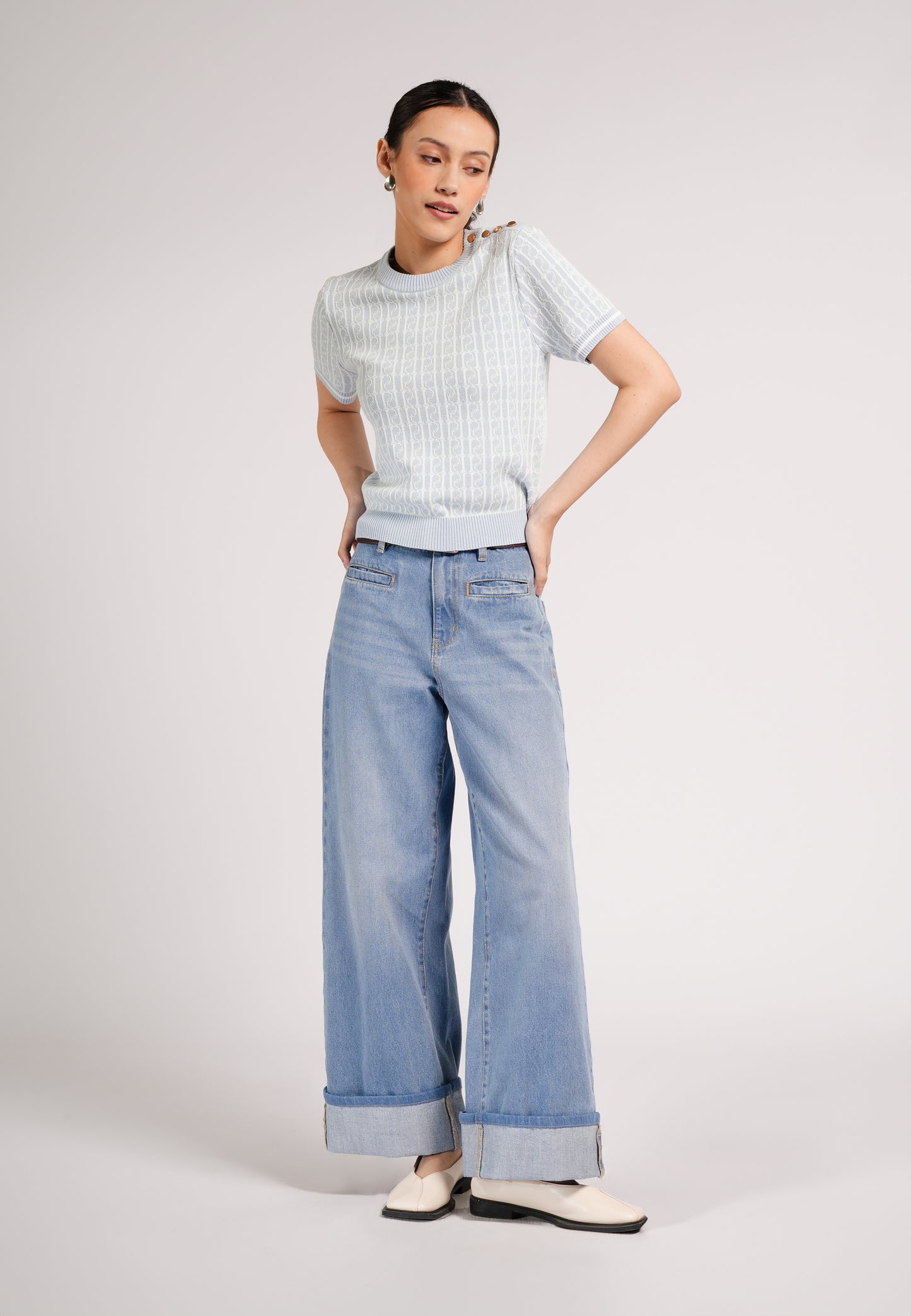 DNM Studios 2026 Darbee Short Sleeve Top (Printed Blue)