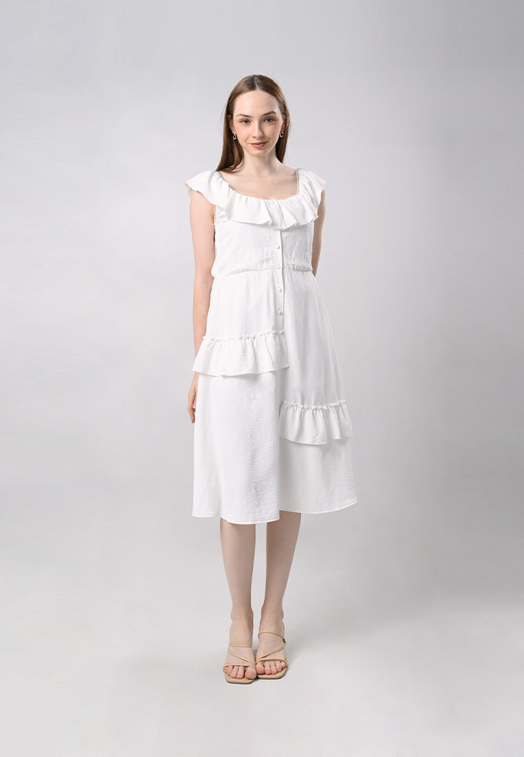 Domna Sleeveless Dress (Off-white)