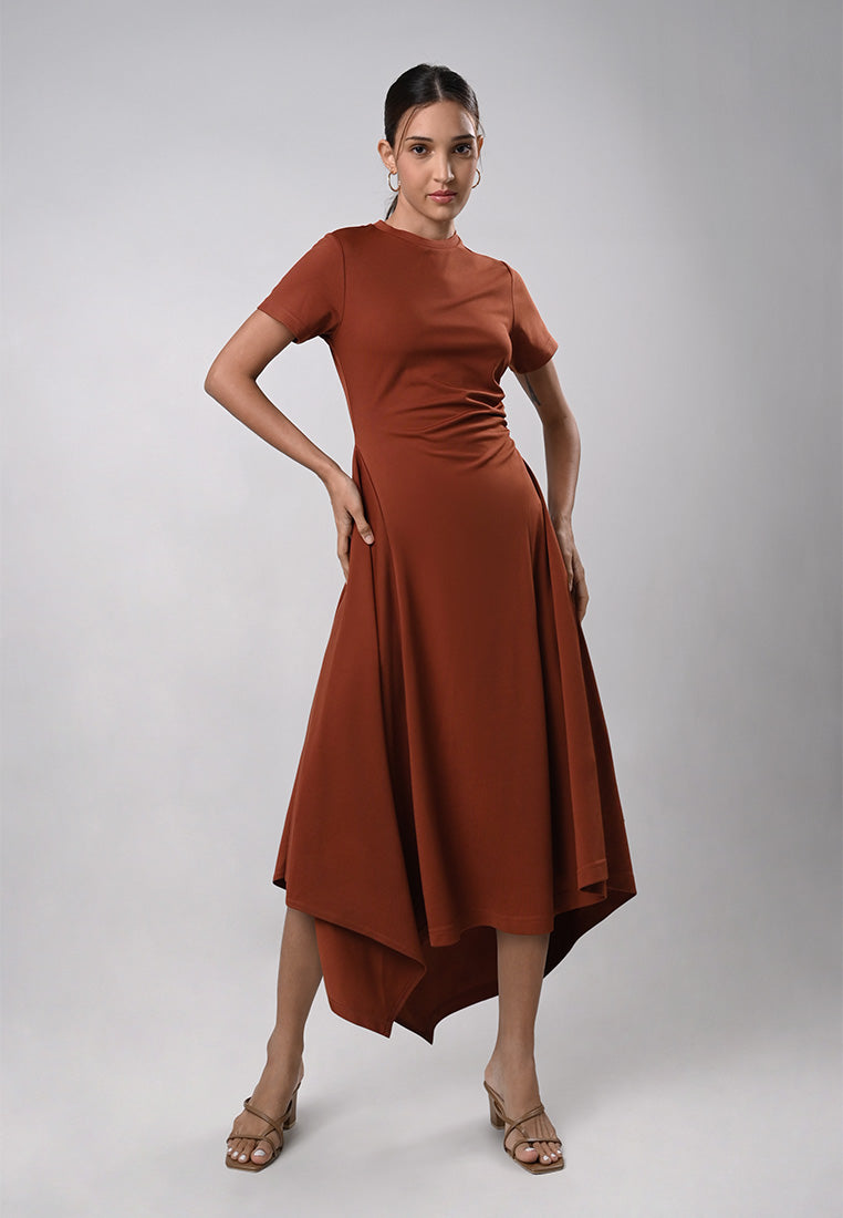 Durley Short Sleeve Dress (Rust)