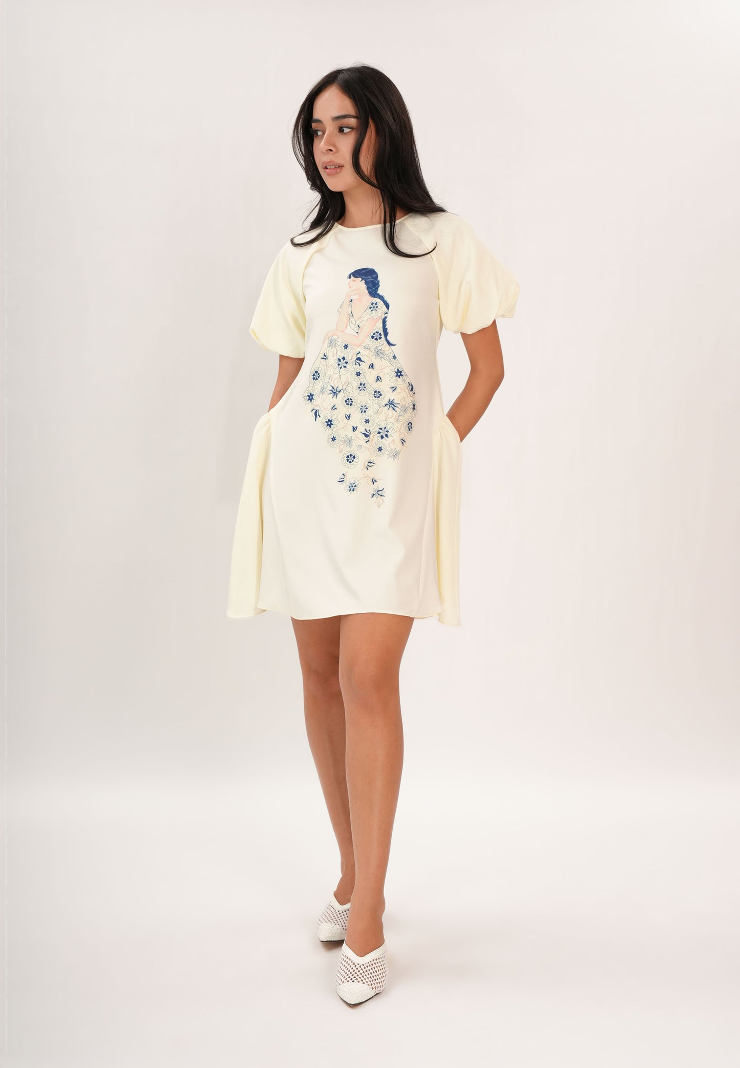 Fathia Short Sleeve Dress (Offwhite)