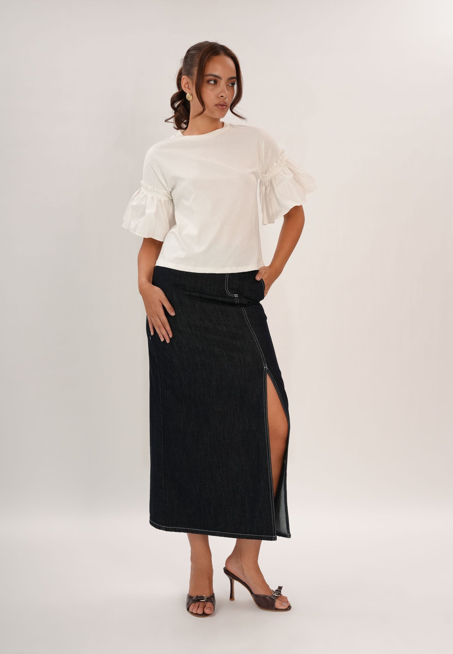 Femi Short Sleeve Top (Offwhite)