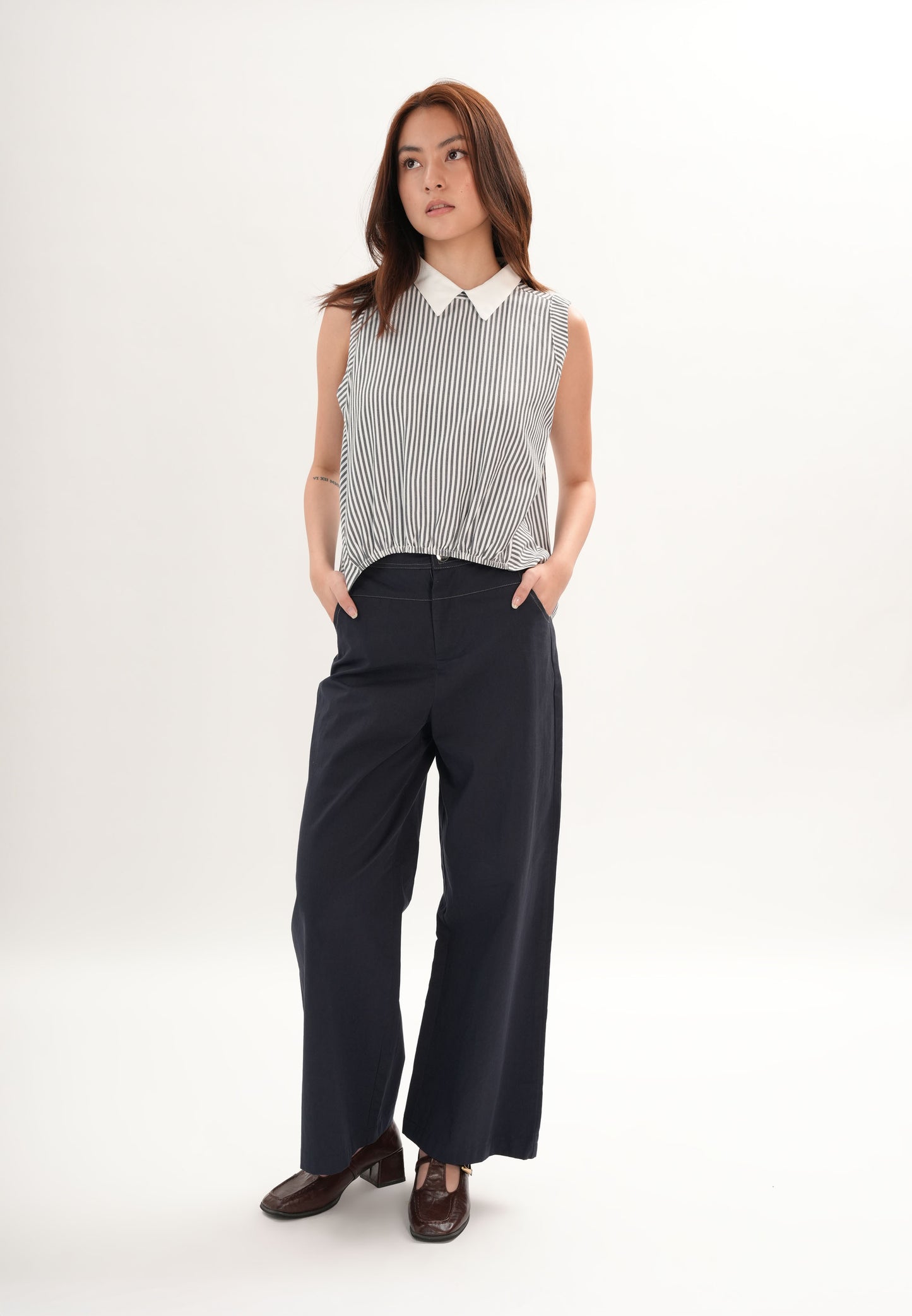 Fendor Sleeveless Top (Striped Black)