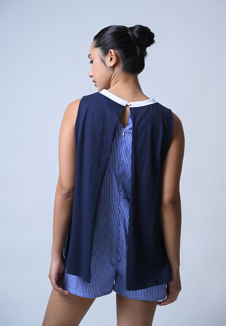 Flux Sleeveless Playsuit (Indigo)