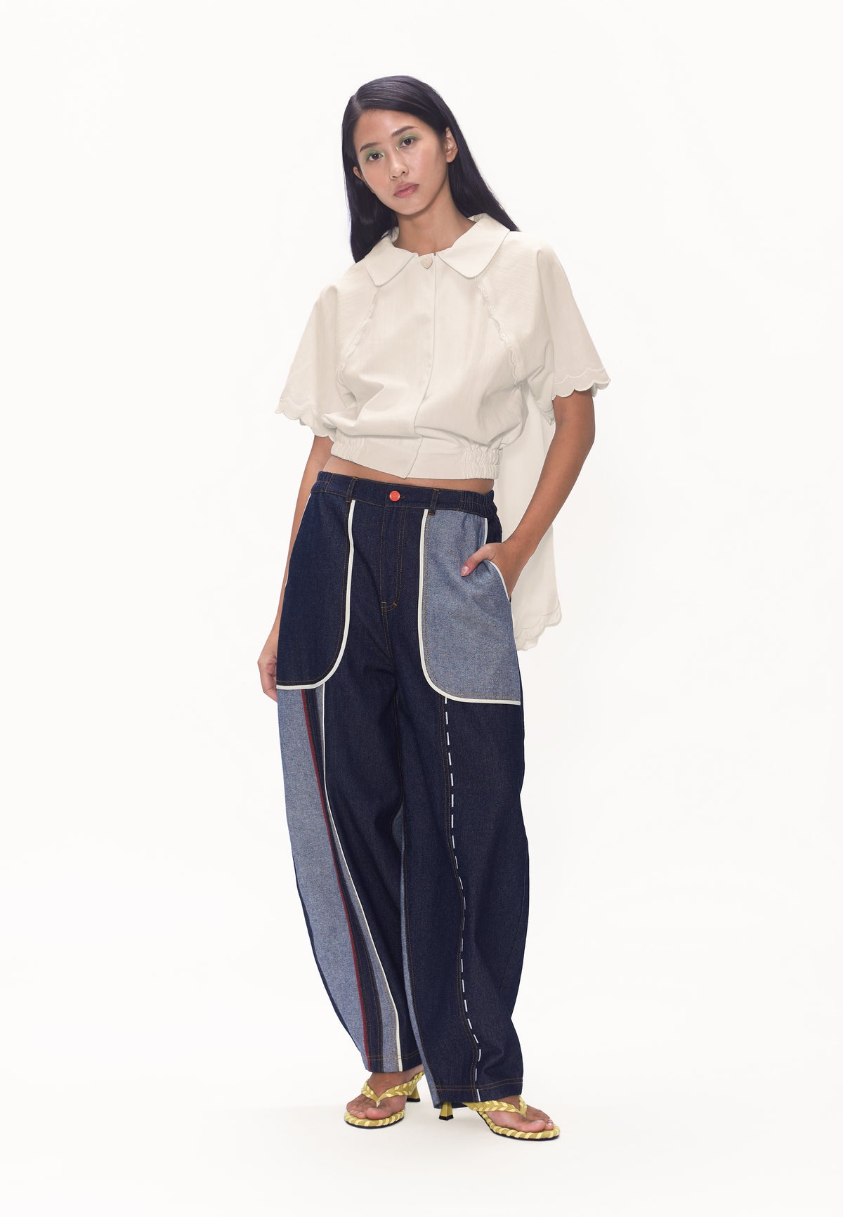 Plains & Prints x Randolf Fins Short Sleeve Top (Cream)