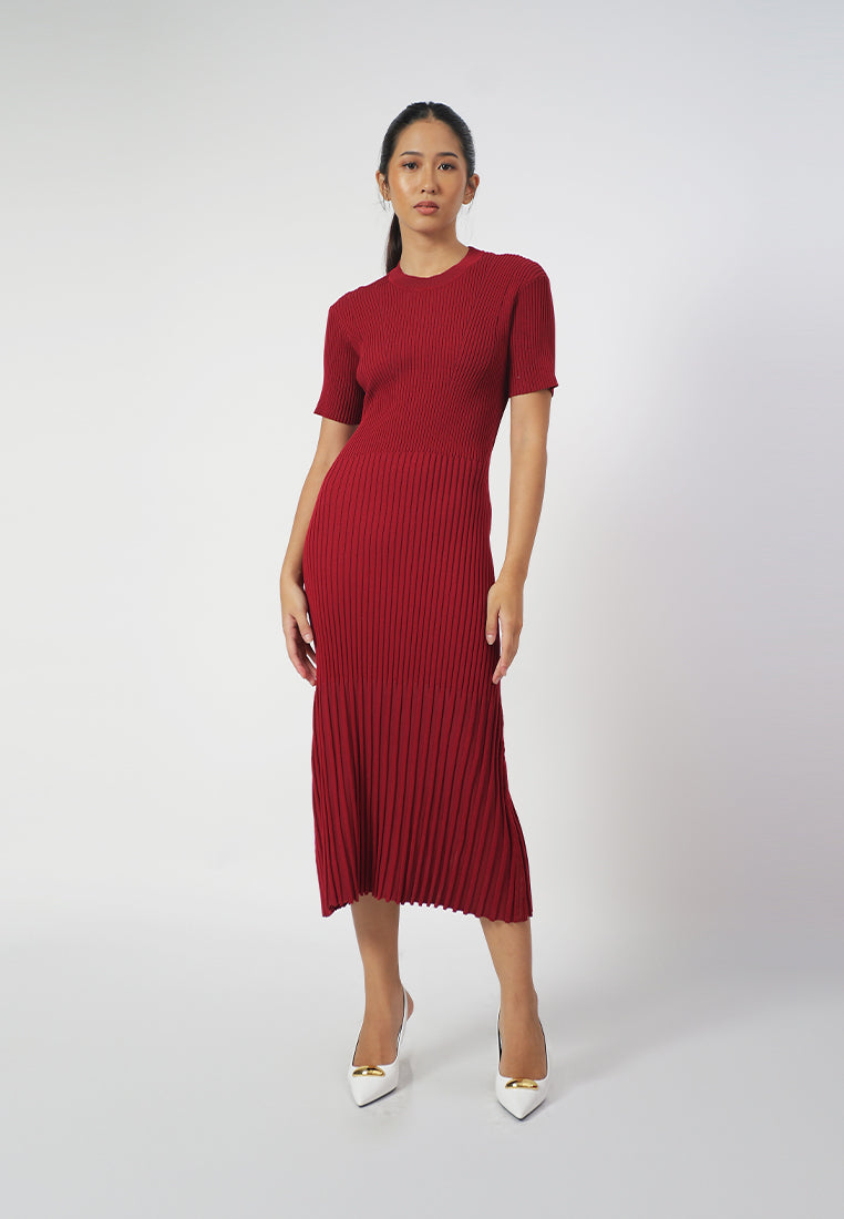 Raf Ida Short Sleeve Dress (Red)