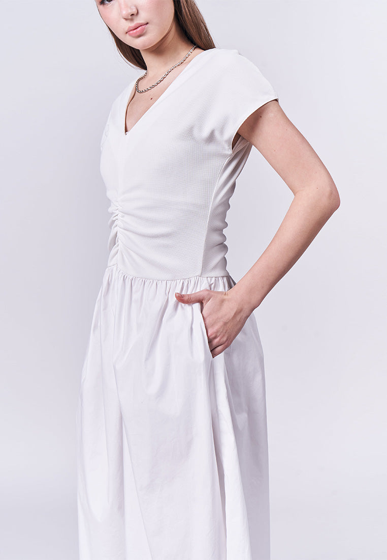 Julliard Short Sleeve Dress (Off-white)