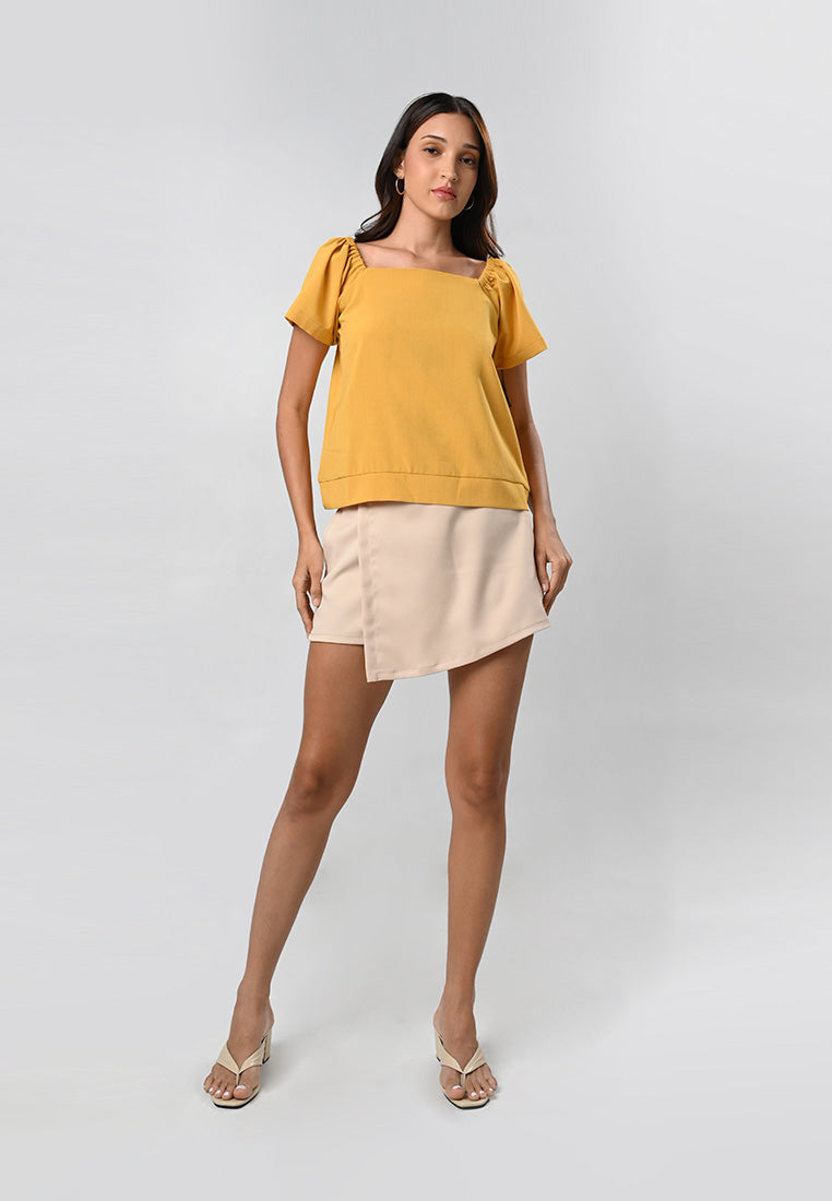 Carsie Short Sleeve Top (Mustard)