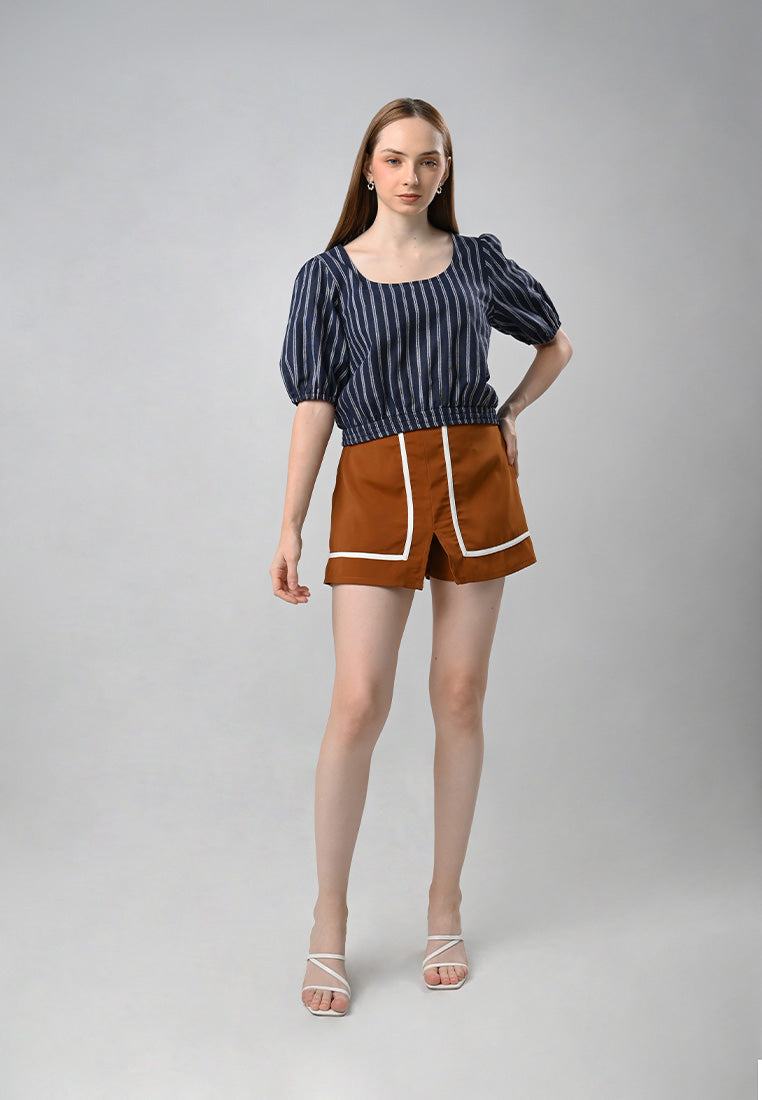 Cypress Short Sleeve Top (Navy white)