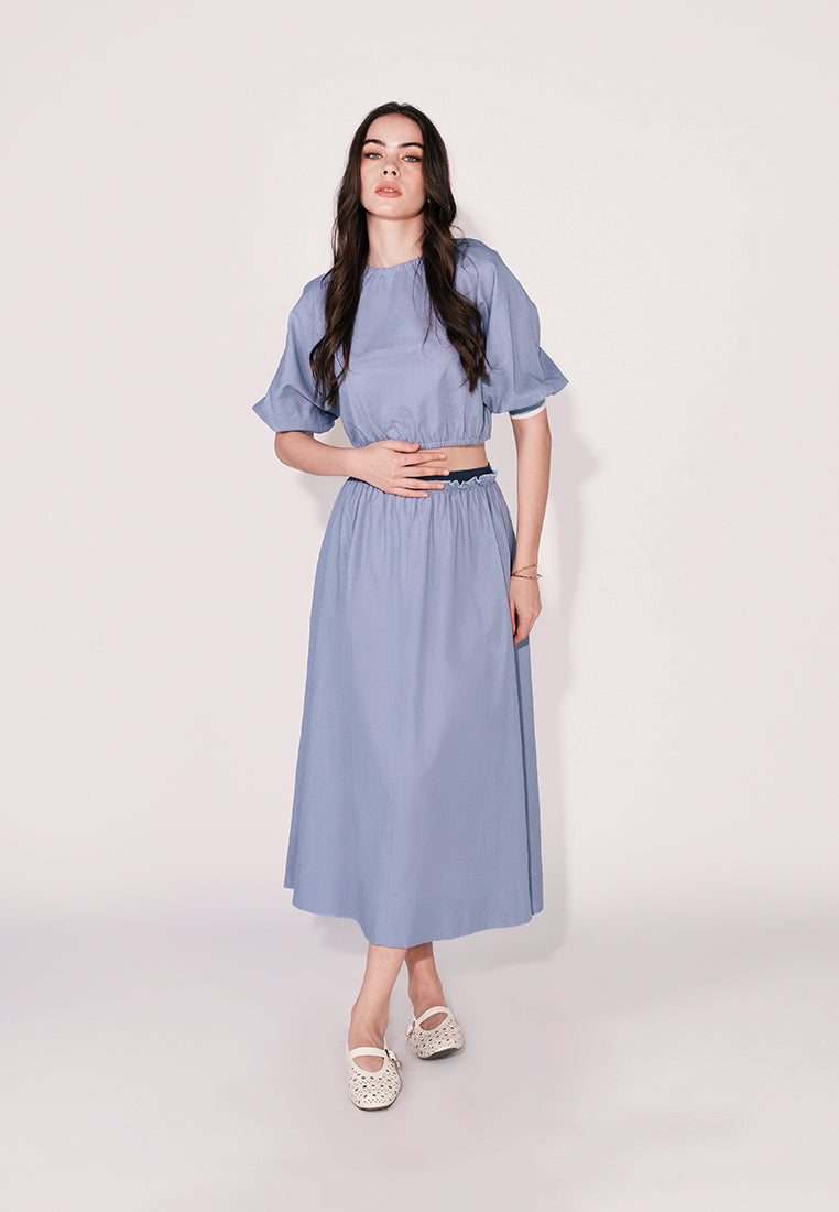 Camp Darbys Quarter Sleeve Top (Blue Gray)