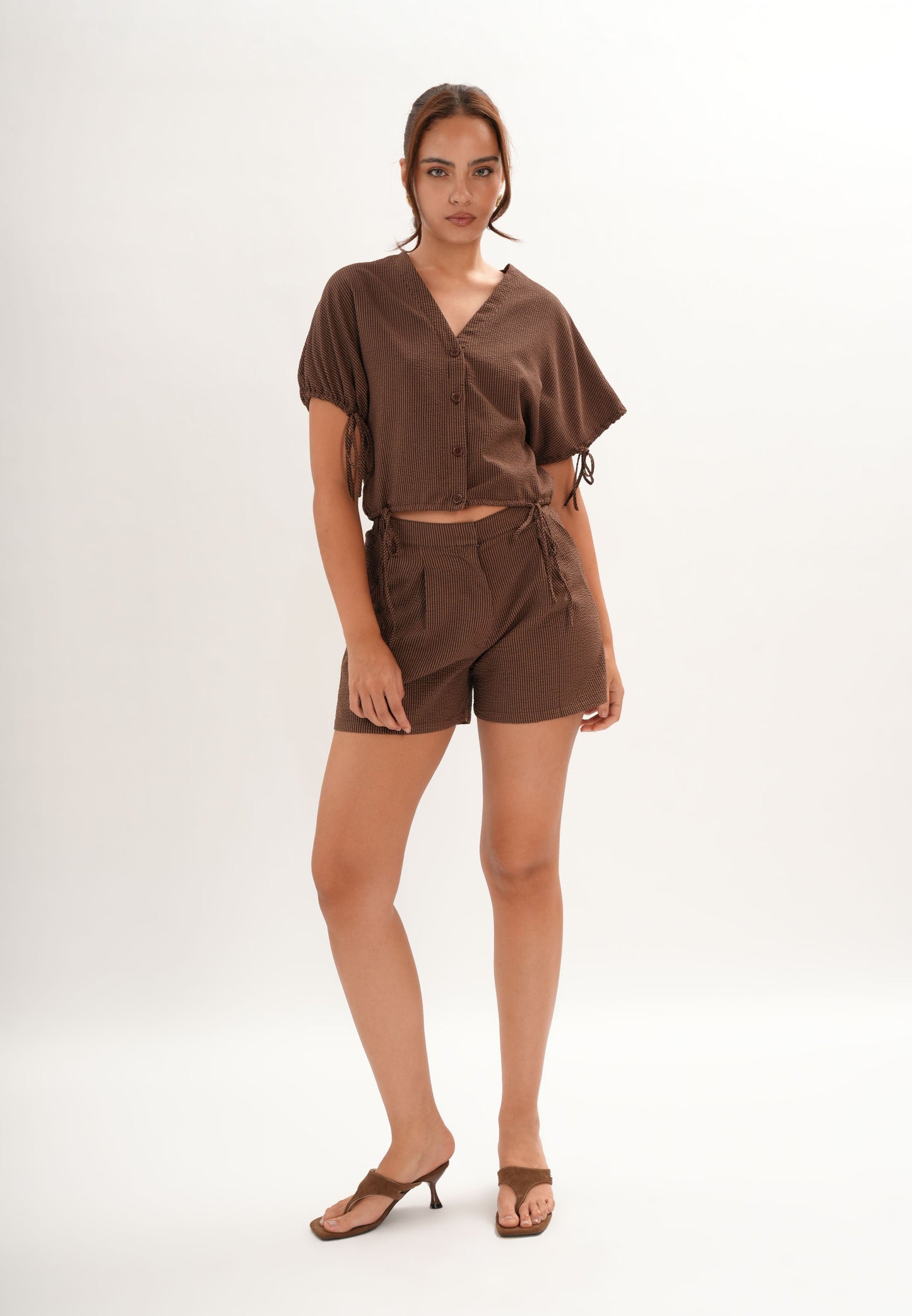 Faust Shorts (Striped Brown)