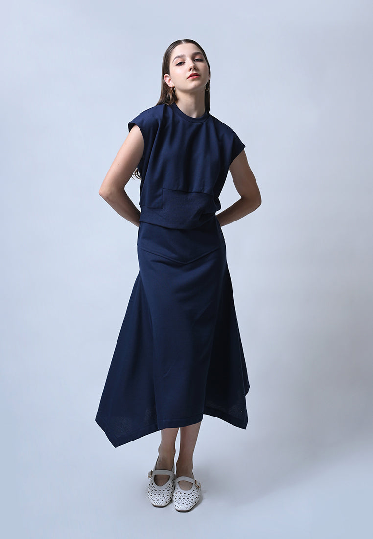 Ferris Short Sleeve Top (Navy)