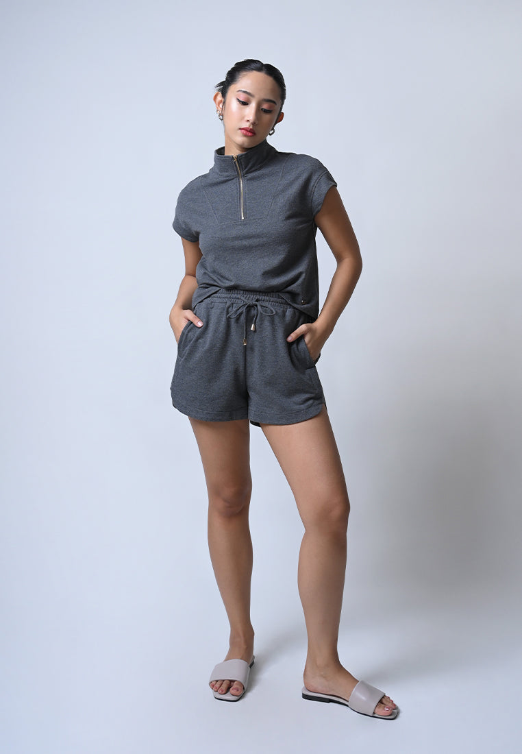 Foster Short Sleeve Top (Charcoal)