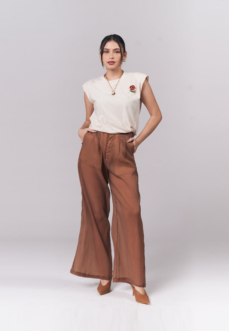 Jazzy Sleeveless Top (Off-white)