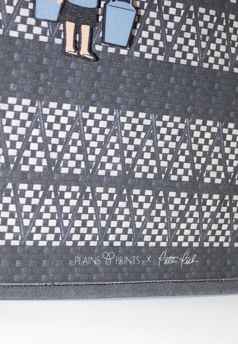 Plains & Prints × Pete Rich Tote Bag W/ Charm (Black/Cream)