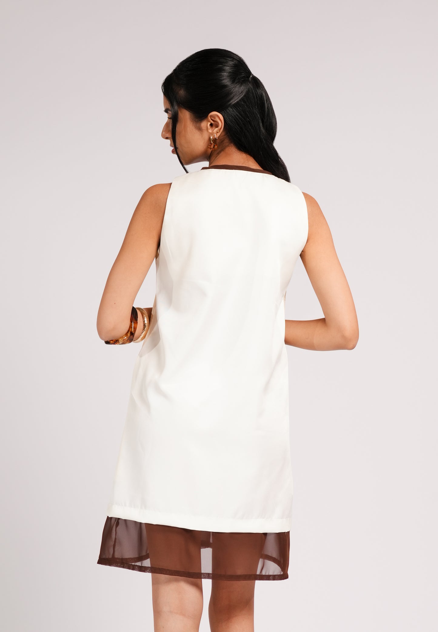 Colin Sleeveless Dress (Spot Print Cream)