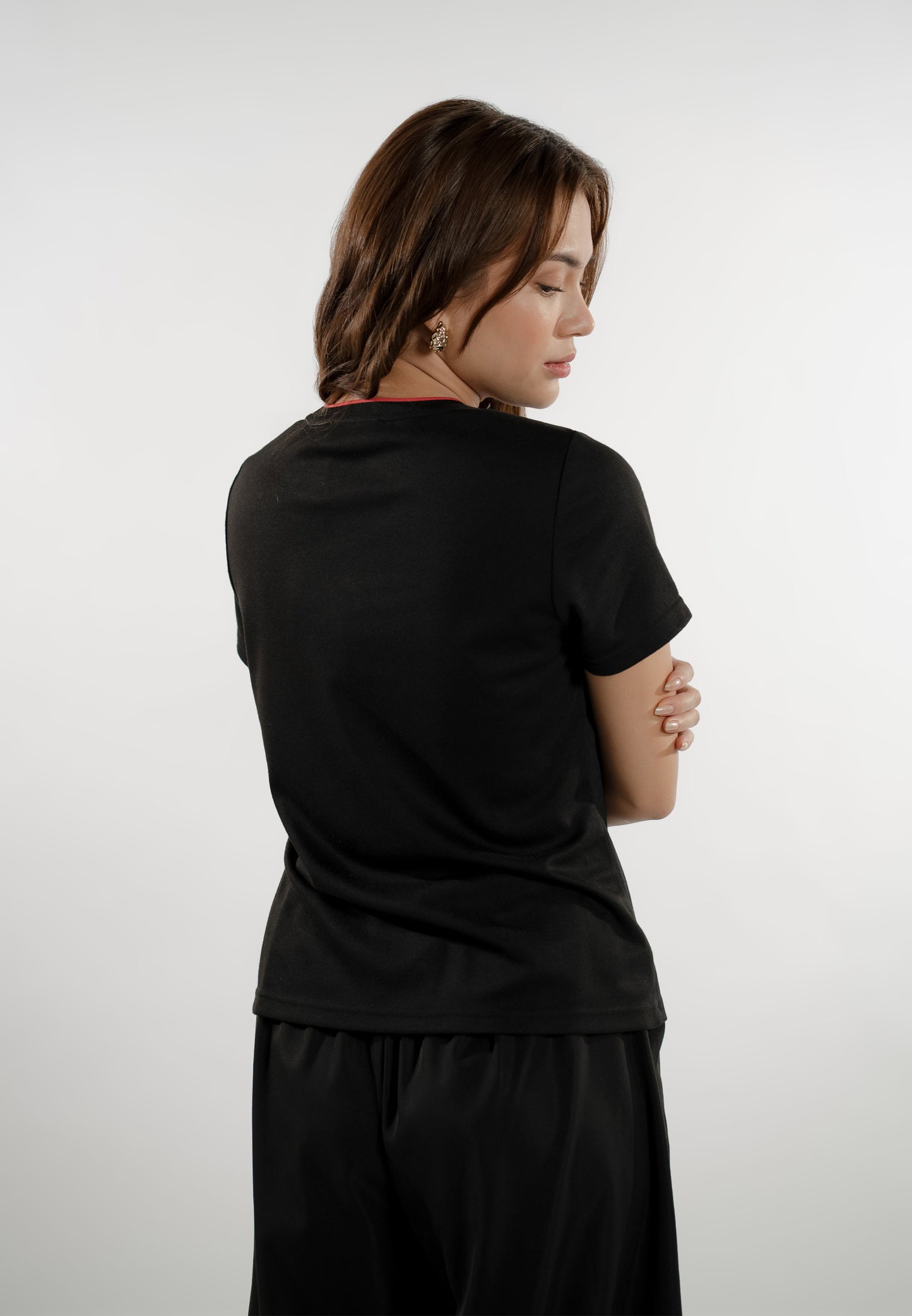 Erwyn Short Sleeve Shirt Top (Spot Print Black)