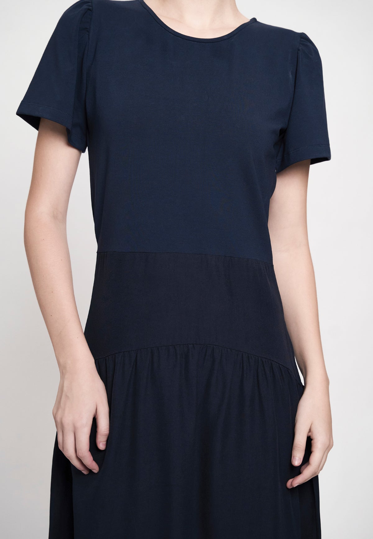 Gaia Short Sleeve Dress (Navy)