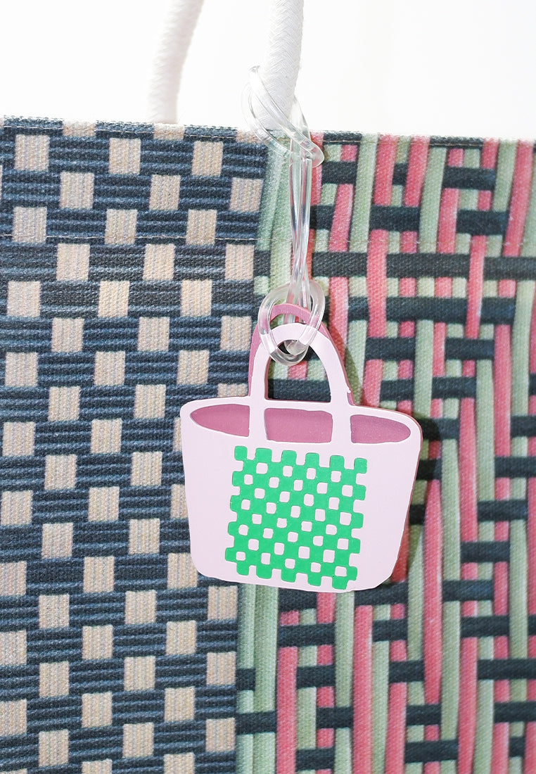 Plains & Prints × Pete Rich Tote Bag W/ Charm (Pink/Green)