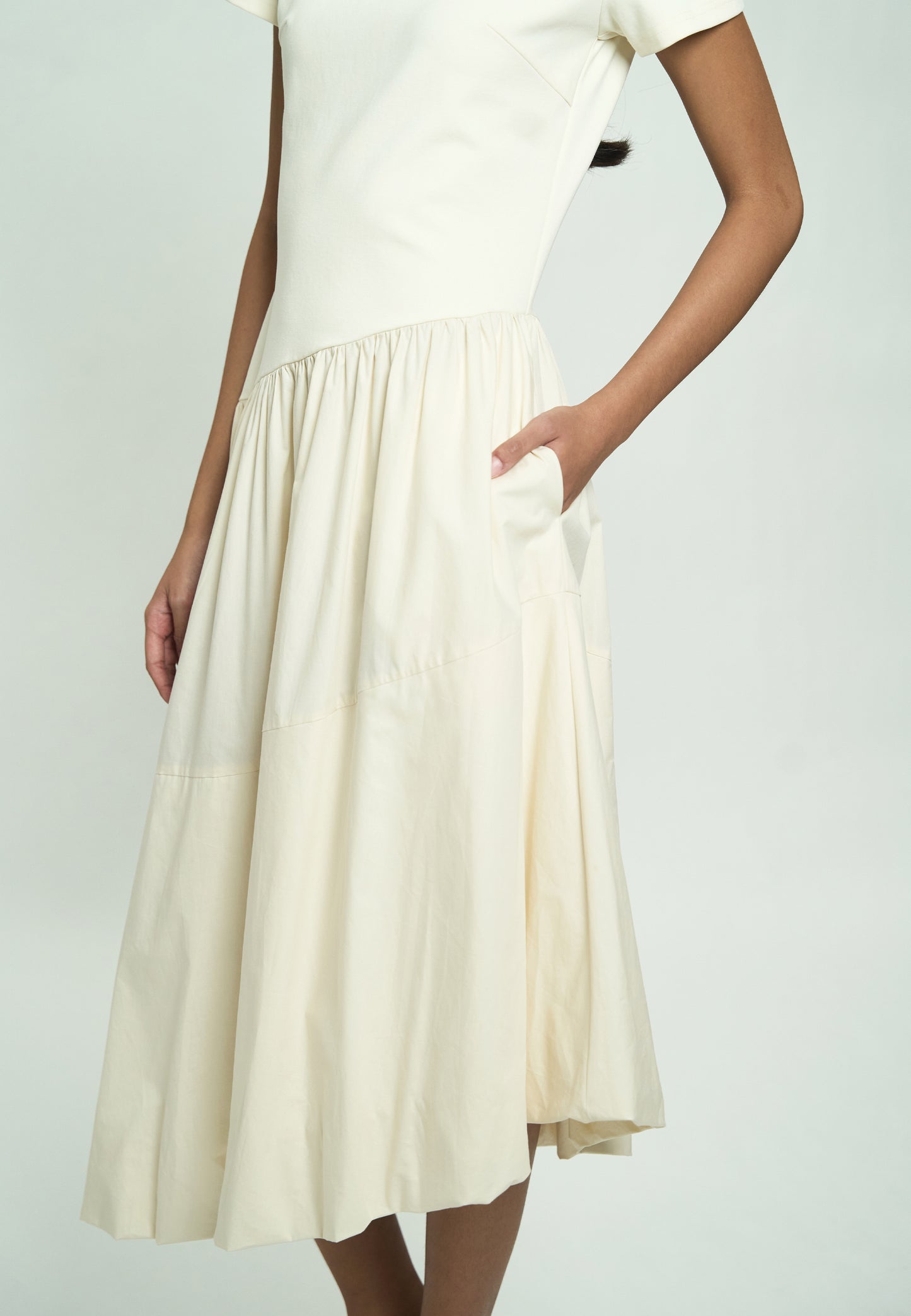 Ginc Short Sleeve Dress (Cream)