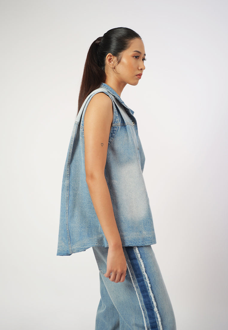 Raf Gizelle Sleeveless Vest Top(Denim)