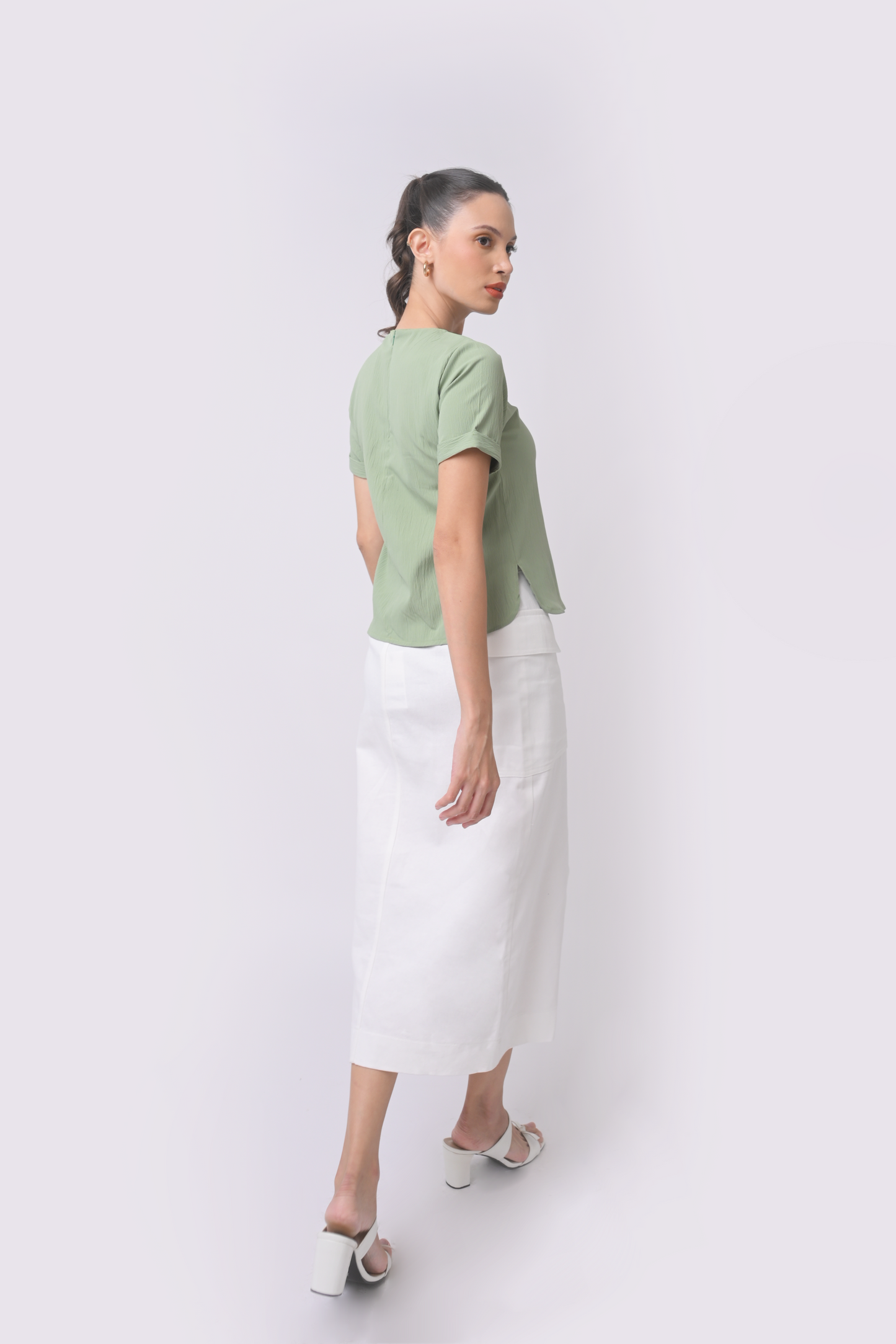 Axton Denim Skirt (White)