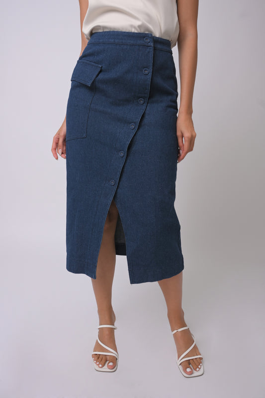 Axton Denim Skirt (Blue)