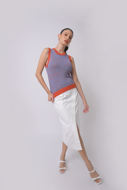 Axton Denim Skirt (White)