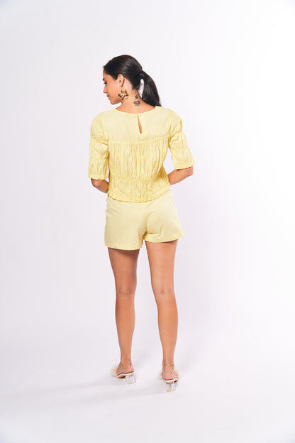 Analogous Bailie Short Sleeve Top (Yellow)