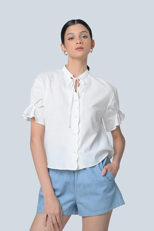 Brenna Short Sleeve Top (Offwhite)
