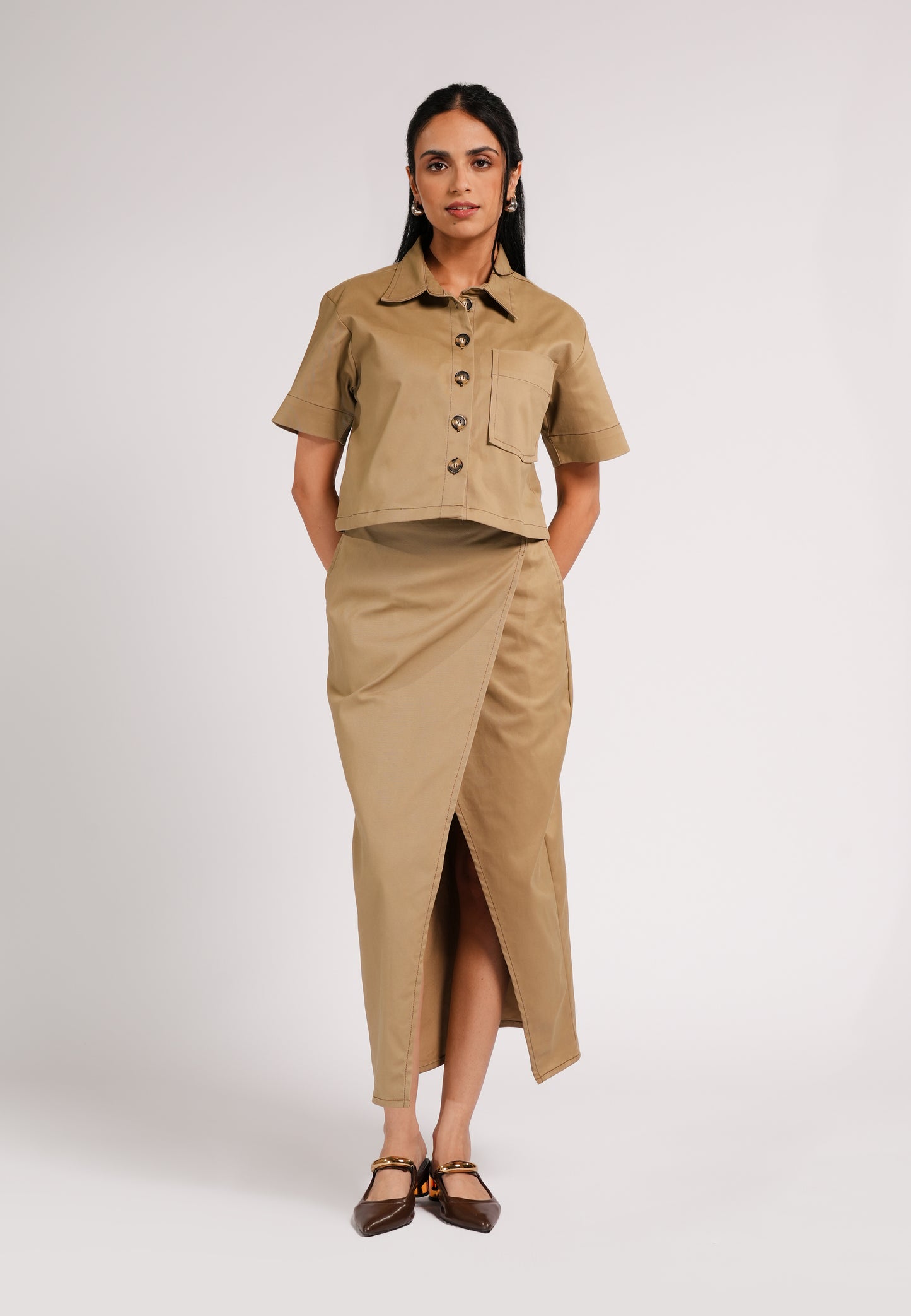 Catacum Short Sleeve Top (Khaki)