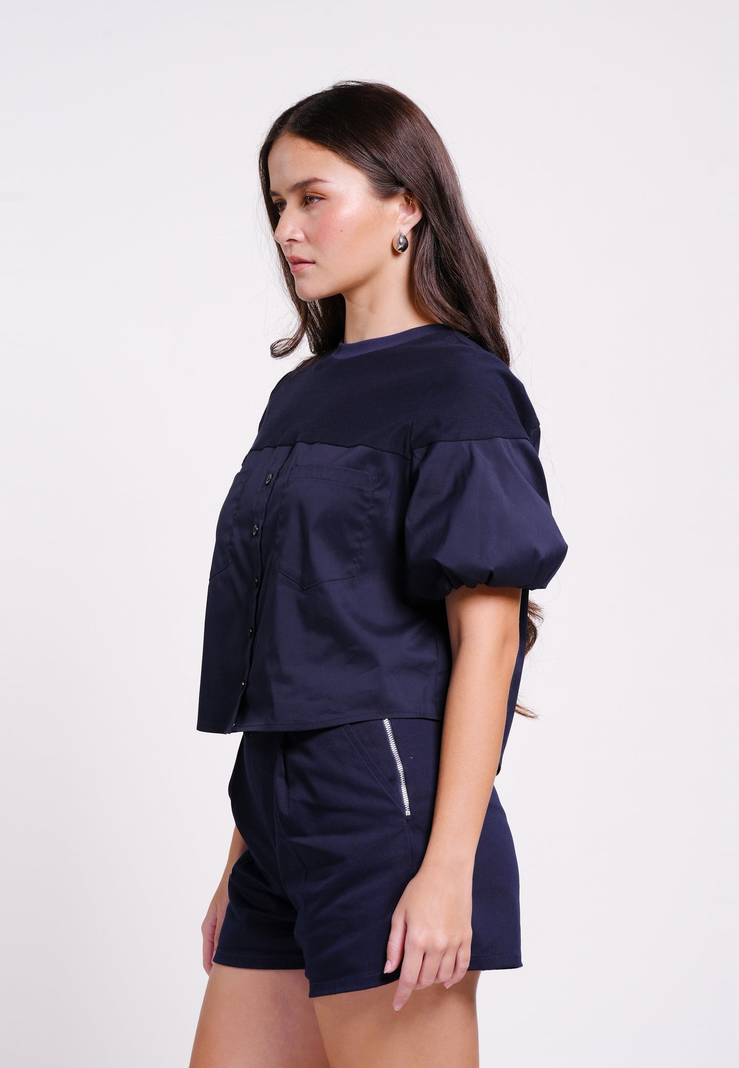 Brae Short Sleeve Top (Navy)