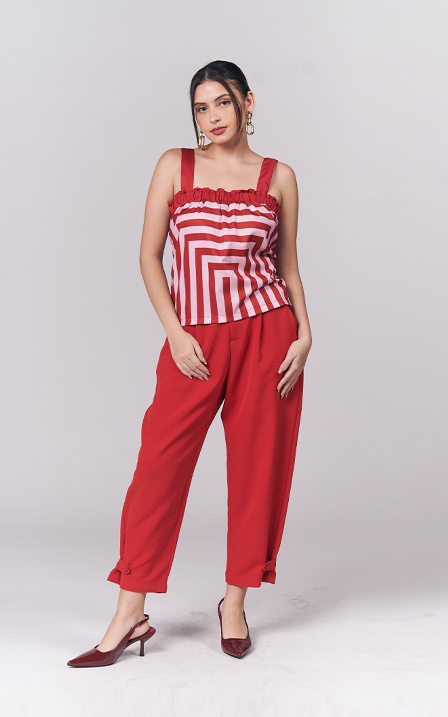 Ividia Sleeveless Top (Red/Pink)