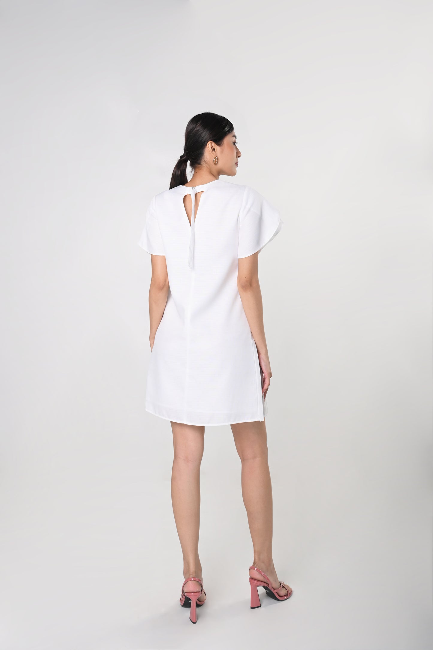 Secret Garden Jaina Short Sleeve Dress (White)