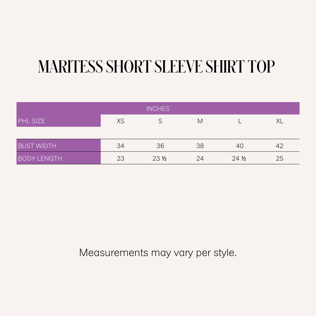 Culturatees Maritess Short Sleeve Shirt Top (Light Yellow)