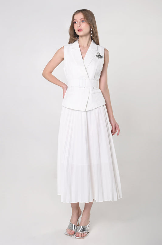 12 Days Of Christmas Swans Swimming Top And Skirt (Offwhite)