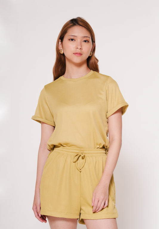 Abel Short Sleeve Top And Shorts (Lime)