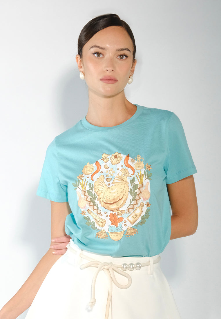 Culturatees Adobo Short Sleeve Shirt Top (Mint)