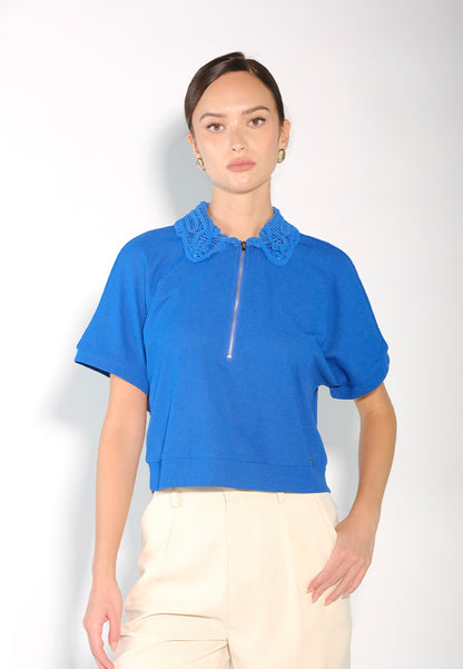 Sari- Sari Aklan Short Sleeve Top (Blue)