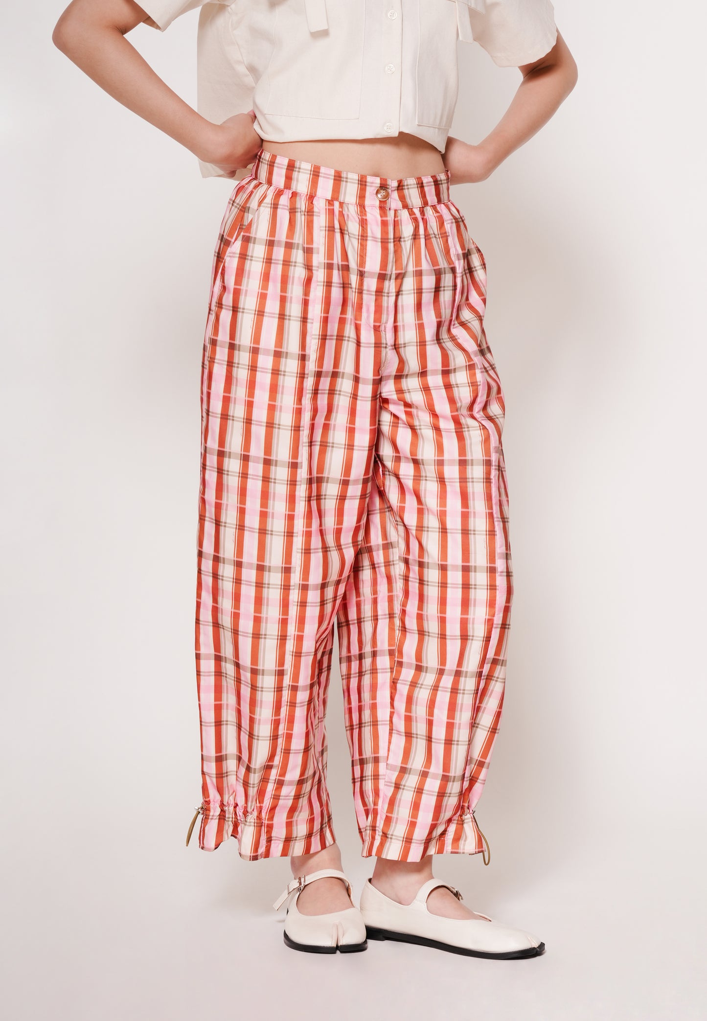 Aleo Pants  (Checkered Orange)