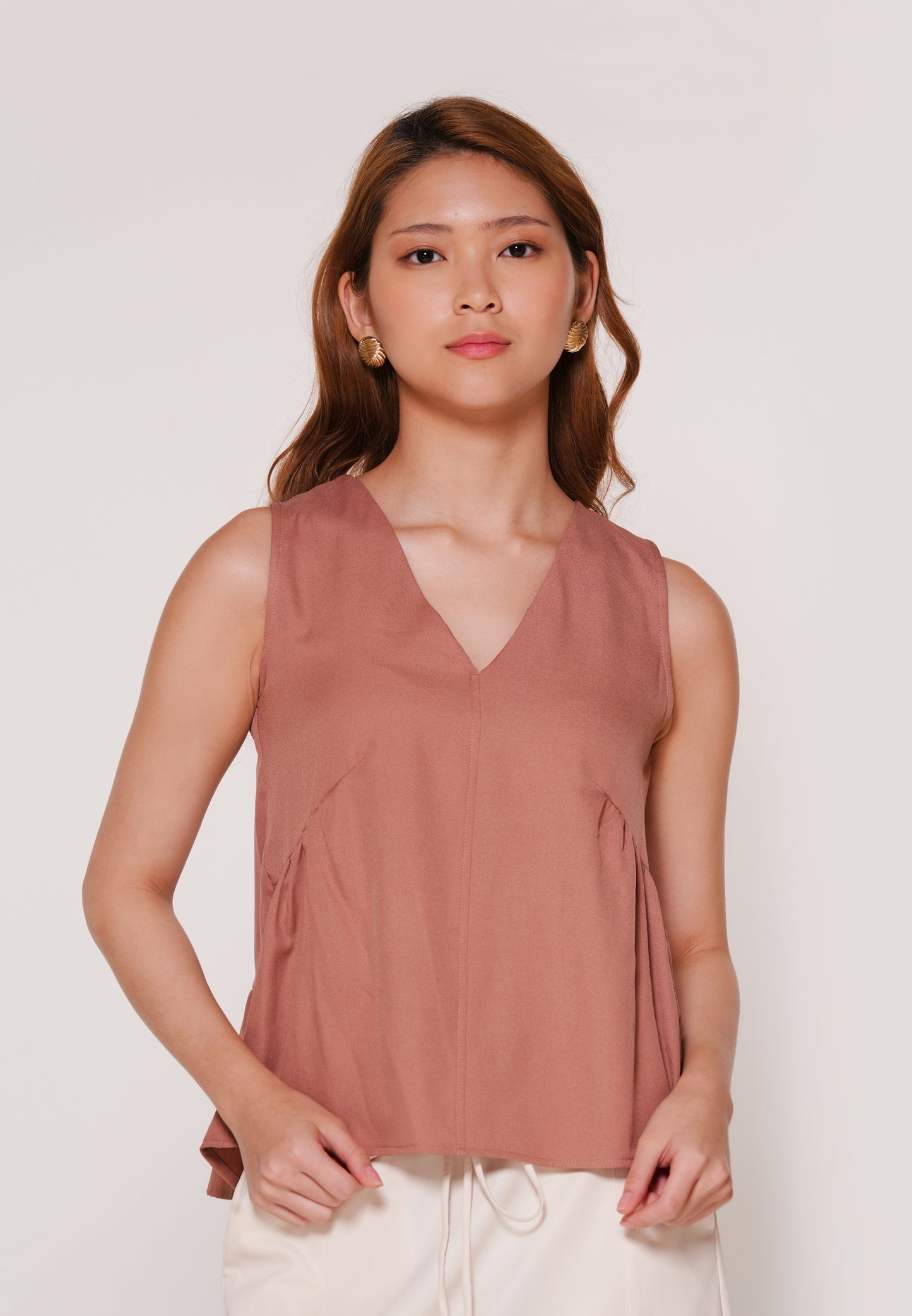 Andrix Sleeveless Top (Taupe)