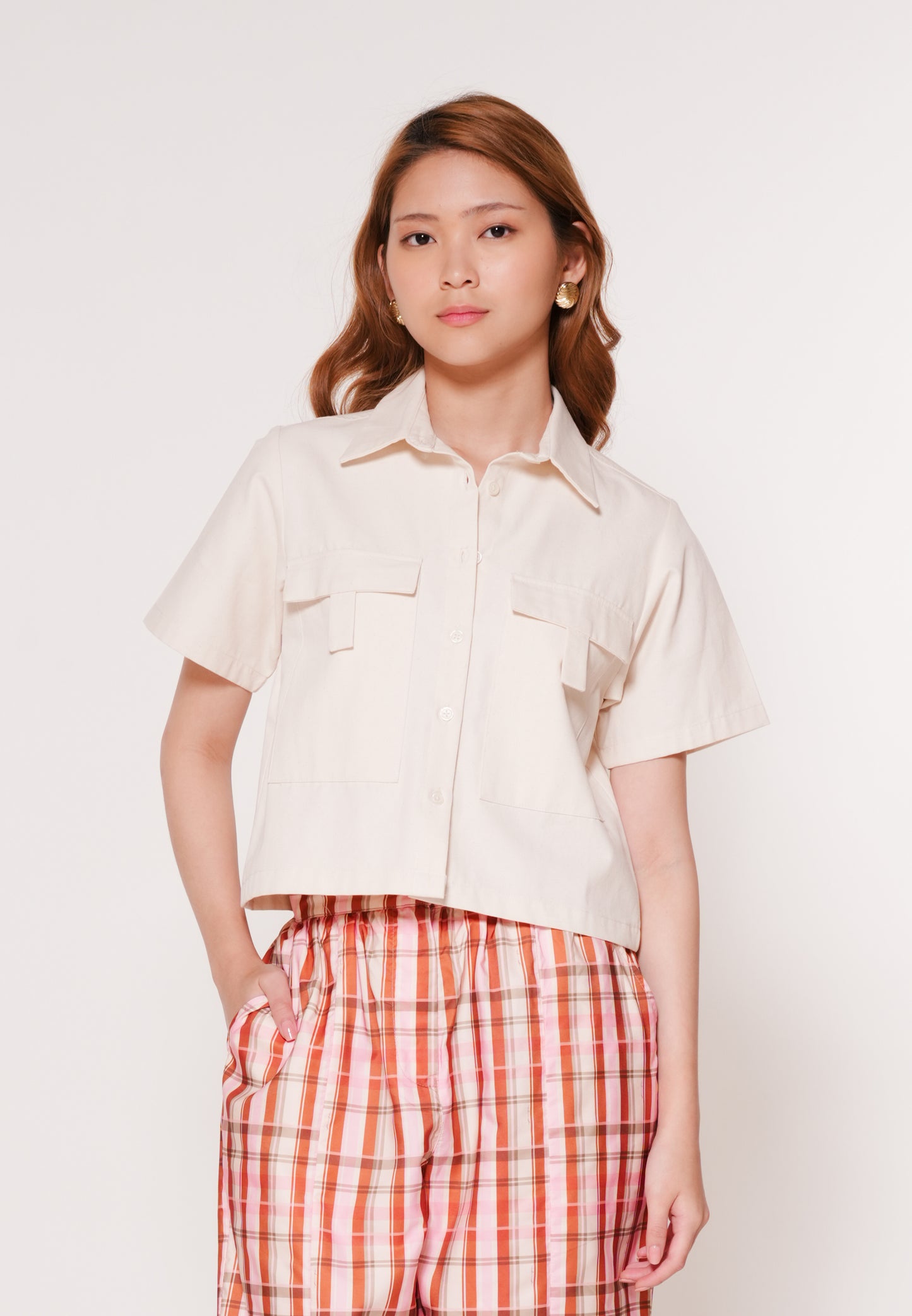 Andrix Short Sleeve Top(Cream)