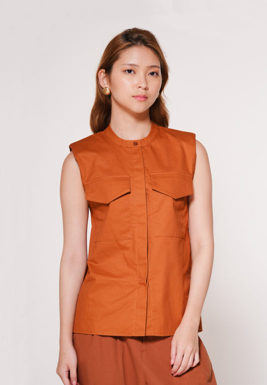 Archie Sleeveless Top(Camel)